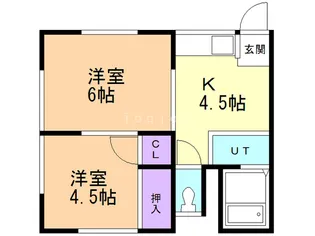 津川ハイツ【2階】の間取り