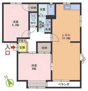 ヴィラ・モンテローザ【1階】の間取り