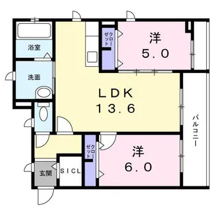 メゾン・ド・パフ綱島【2階】の間取り