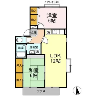 セジュール大善寺B【2階】の間取り