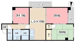 ヌーベル上花山【3階】の間取り