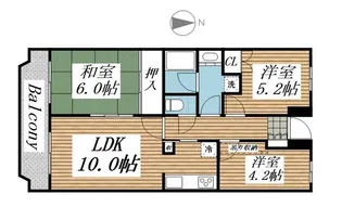 クレールメゾン【1階】の間取り