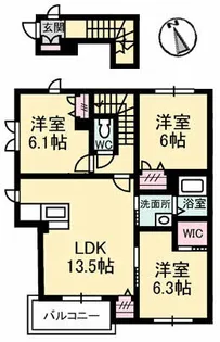 シャーメゾン新保【2階】の間取り