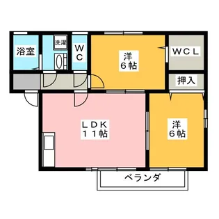 クレール・ヴィラージュB棟【2階】の間取り