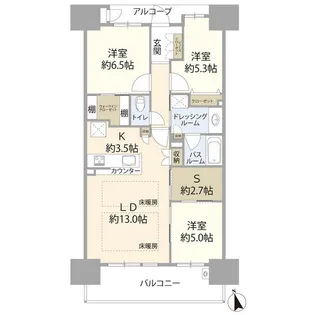 サーパス熊谷銀座セントマークス(030703)【4階】の間取り