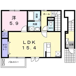 スペーメテルス【2階】の間取り