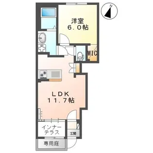 ルミナスカーサ 長嶺東【1階】の間取り
