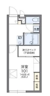 レオパレス小柴【1階】の間取り