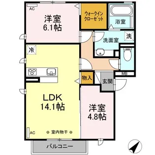セジュール秀峰【2階】の間取り