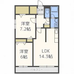 オクトブランシュ1【5階】の間取り
