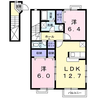 アンソレイエ【2階】の間取り