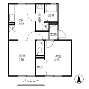 フラワーレジデンス森田 八番館【2階】の間取り
