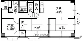 楽友コーポ3番館【4階】の間取り