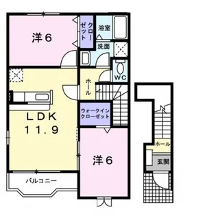デルソーレA【2階】の間取り