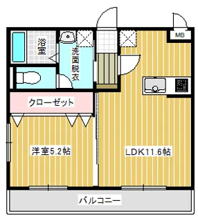 フォレストメゾン堀割弐番館【1階】の間取り