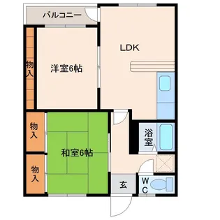 2LDKの間取り画像