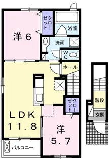 兵庫県加西市北条町東南【アパート】の間取り
