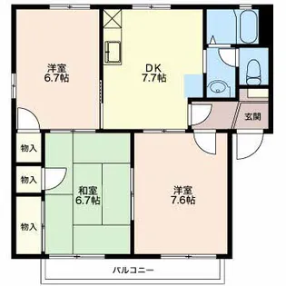 グリーンベールさかい A201【2階】の間取り
