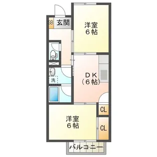 三重県四日市市三滝台4【アパート】の間取り