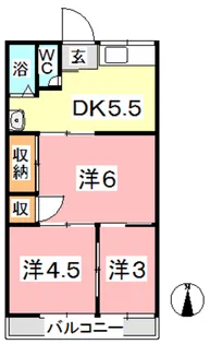 野田マンション C【1階】の間取り