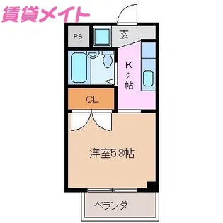 Sパレスカメヤマ【4階】の間取り