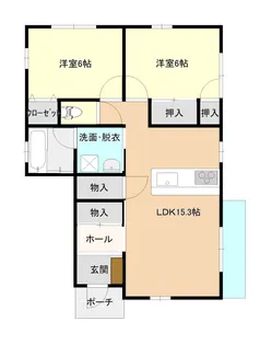 レジデンス国見【1階】の間取り