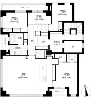 The GoldmanCastle SAKURAZAKA FOREST【3階】の間取り