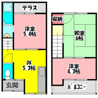 大阪府守口市大枝南町【一戸建】の間取り