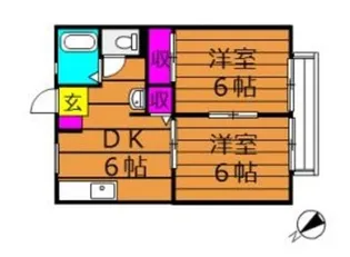 サンライフひろみね B【2階】の間取り