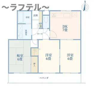 プラムコート所沢【1階】の間取り