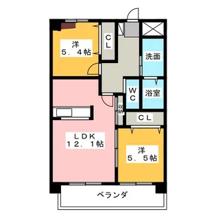 ボン レポン 新家【4階】の間取り