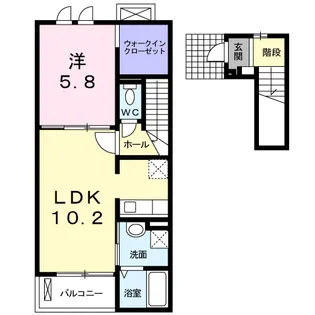 フェルト プラースA【2階】の間取り