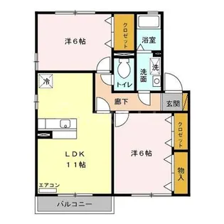 ピエルテル 六番館【2階】の間取り