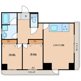 ヴェルフェリーク金池II【2階】の間取り