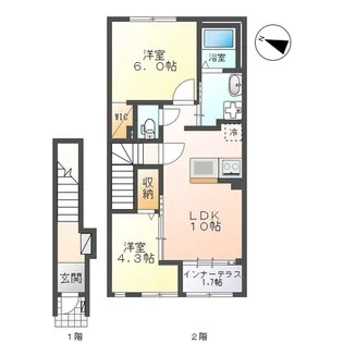 ベルコリーヌ八代【2階】の間取り