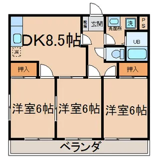 ルミエール 岸【1階】の間取り