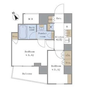 東京都文京区小日向4【マンション】の間取り