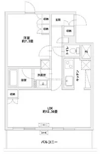 ブライトイースト芝浦【7階】の間取り