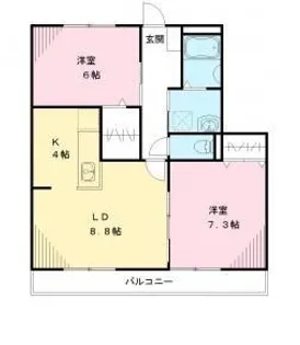 オーク・フルール B【3階】の間取り