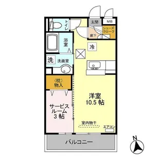 モンテ・シャルム【1階】の間取り