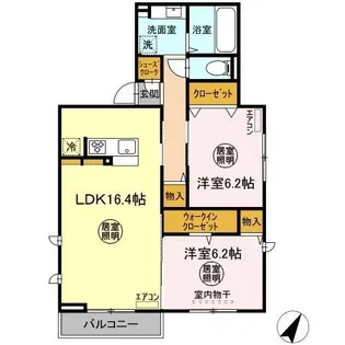 レインボーハウス エオス仲久保【2階】の間取り