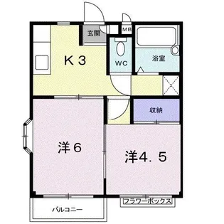レジデンス下栗【2階】の間取り
