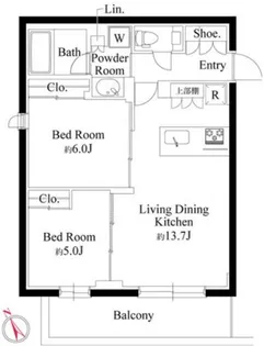 ラヴィエール千駄ヶ谷プレミアムレジデンス【2階】の間取り