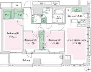 ブランズ千代田富士見【11階】の間取り