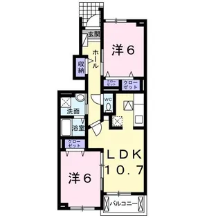ビューネ遠藤C【1階】の間取り