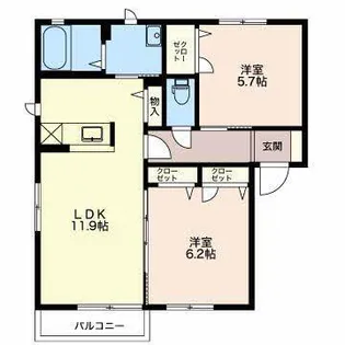 Y’sフォーレスC【2階】の間取り