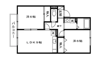 櫛田ハイツ【2階】の間取り