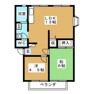 サンビレッジ東C【2階】の間取り