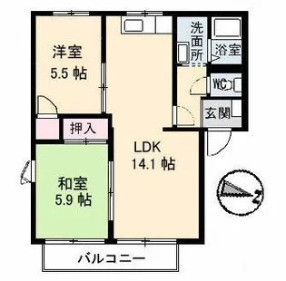 ガーデンハイツ A棟【1階】の間取り