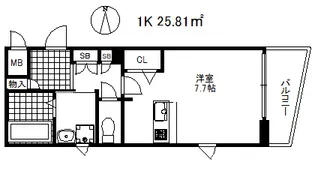 プレサンス神戸駅前グランツ【7階】の間取り